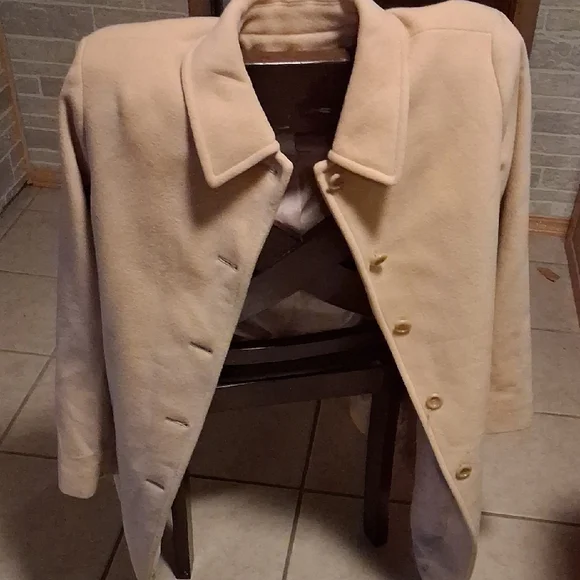 Elegant Cream Pea Coat - Picture 1 of 6